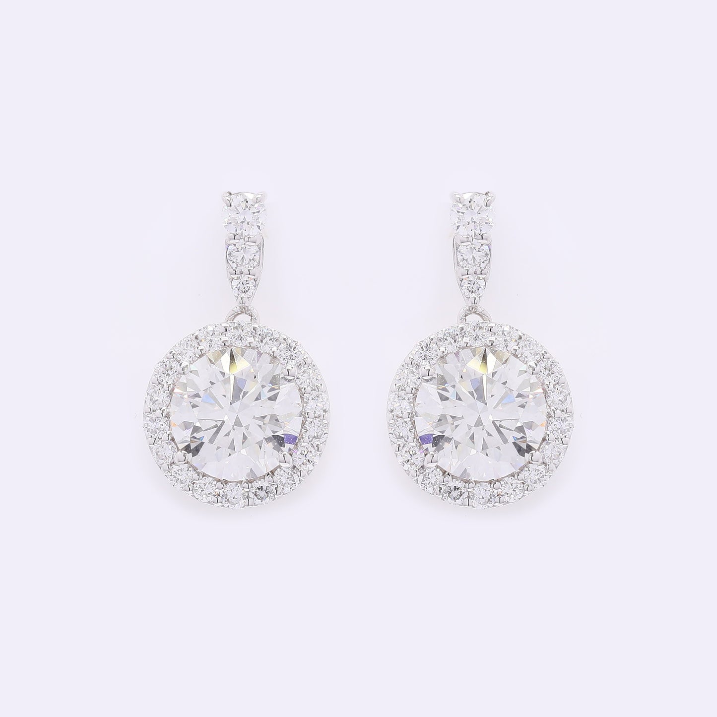 3.87 Carats Lab Grown Diamond 14K Gold Earrings