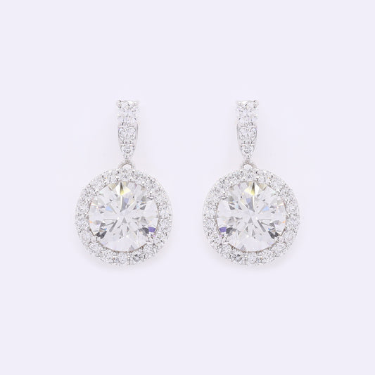 3.87 Carats Lab Grown Diamond 14K Gold Earrings