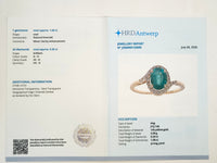 1.28 Ct Oval Natural Emerald 14K Gold Ring