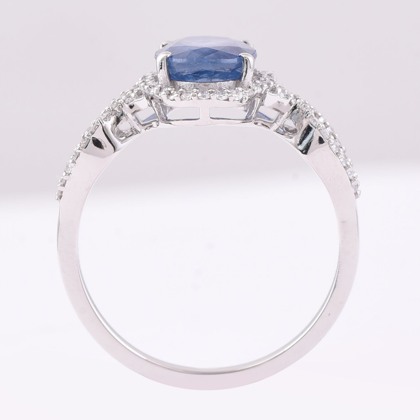2.42 Ct Oval Mixed Cut Natural Sapphire 950 Platinum Ring