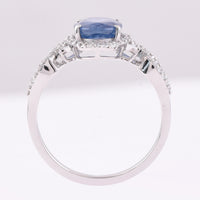 2.42 Ct Oval Mixed Cut Natural Sapphire 950 Platinum Ring