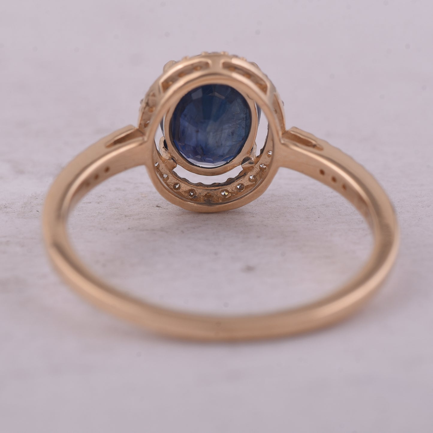 1.92 Ct Oval Mixed Cut Natural Sapphire 14K Gold Ring