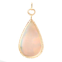 24.52 Ct Pear Cabochon Natural Opal 14K Gold Pendant