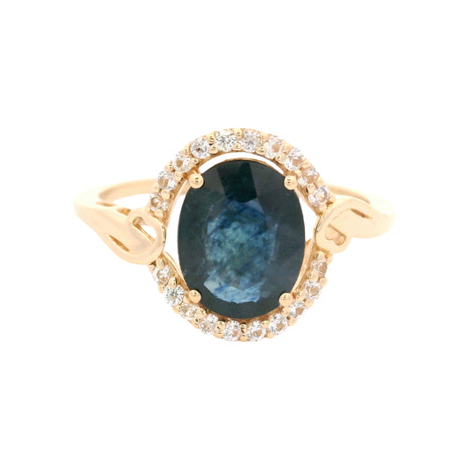 2.11 Ct Oval Sapphire 14K Gold Ring