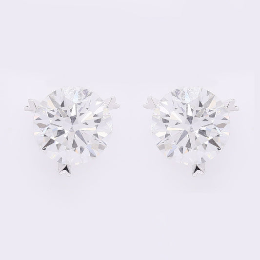 4.07 Carats Lab Grown Diamond 14K Gold Earrings