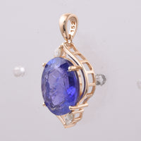 4.73 Ct Oval Natural Tanzanite 14K Gold Pendant