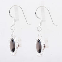 6.63 Ct Smoky Quartz 925 Sterling Silver Earrings