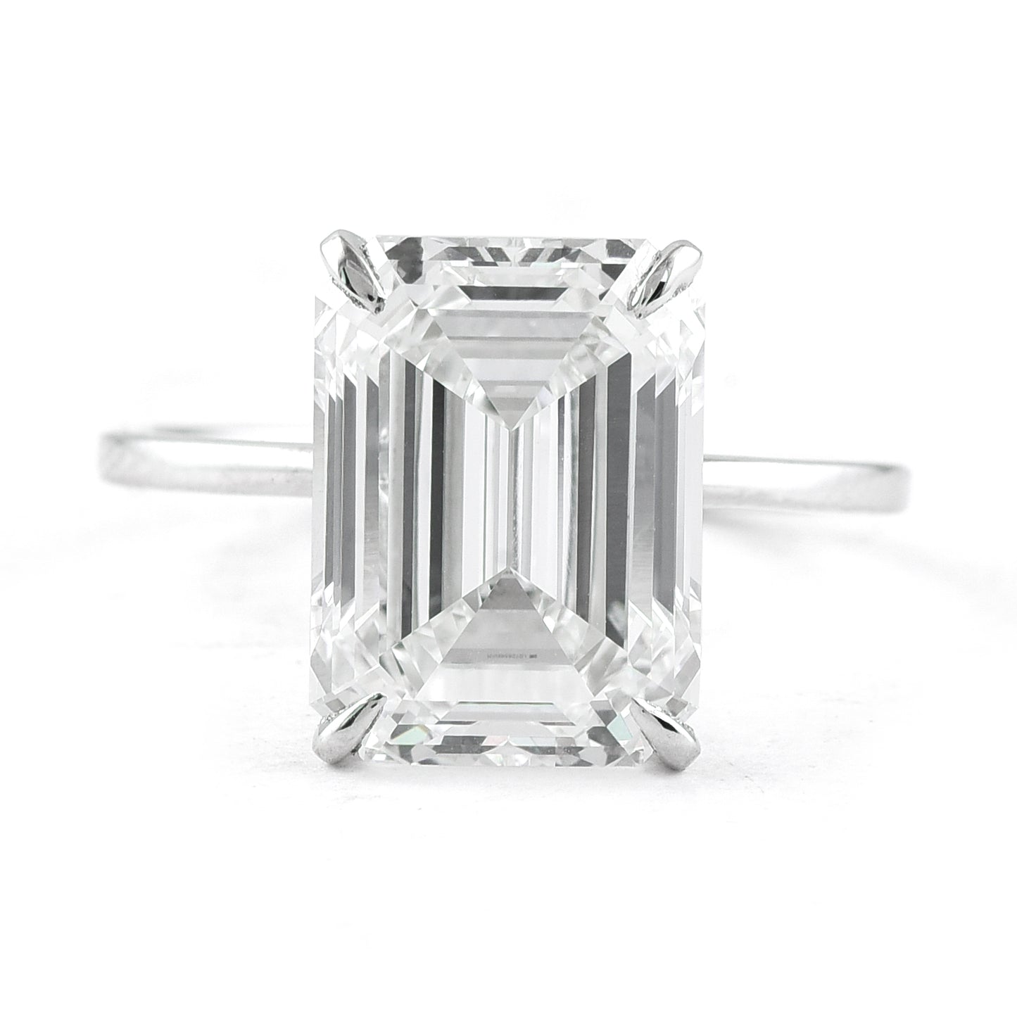6.68 Ct Emerald Lab Grown Diamond 950 Platinum Ring