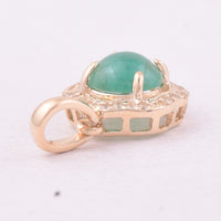 0.79 Ct Round Emerald 9K Gold Pendant
