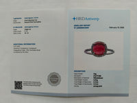 3.26 Ct Oval Cabochon Cut Natural Pink Tourmaline 950 Platinum Ring