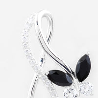2.33 Ct Marquise Black Spinal, White Topaz, Cubic Zirconia 925 Sterling Silver Pendant