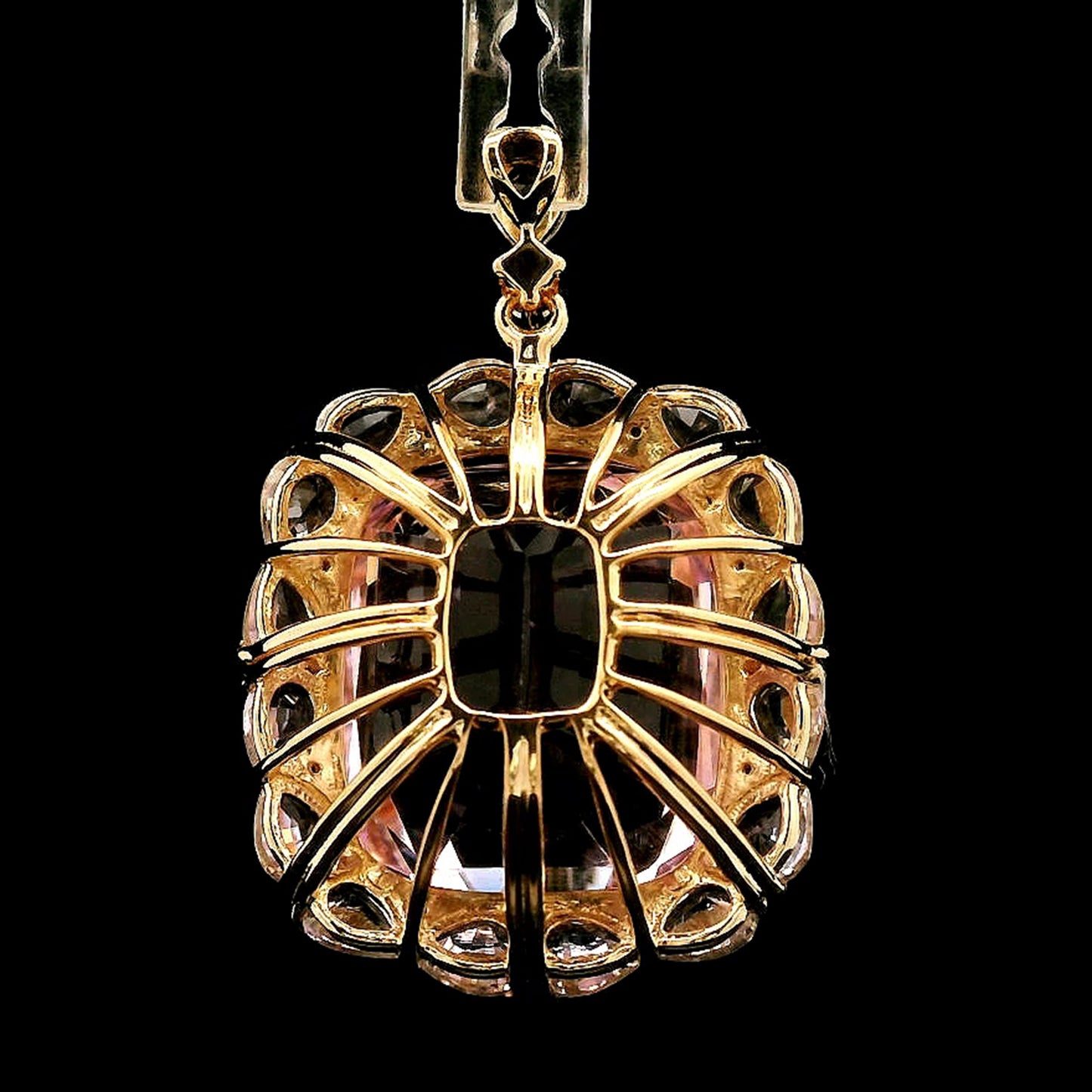 26.36 Ct Cushion Kunzite 14K Gold Pendant