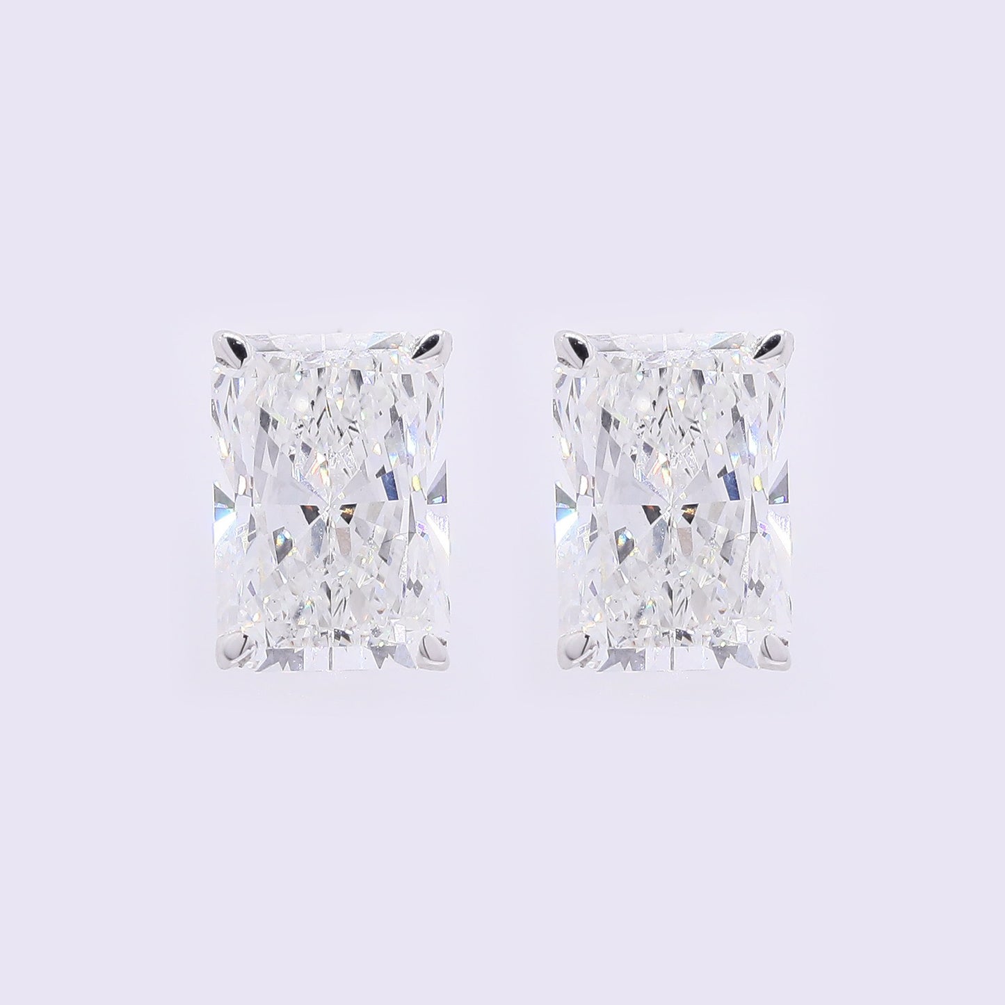 3.74 Carats Lab Grown Diamond 14K Gold Earrings