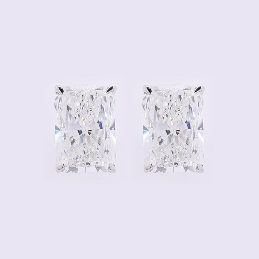 3.74 Carats Lab Grown Diamond 14K Gold Earrings