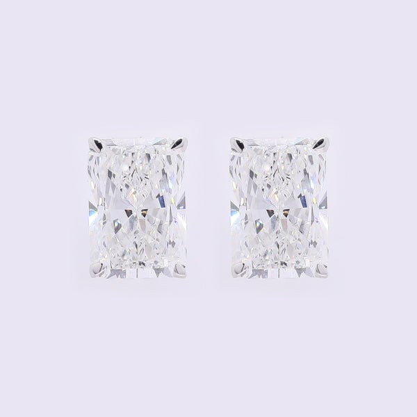 3.74 Carats Lab Grown Diamond 14K Gold Earrings