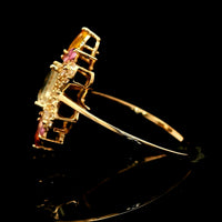 1.66 Ct Octagon Multi Sapphire 14K Gold Ring