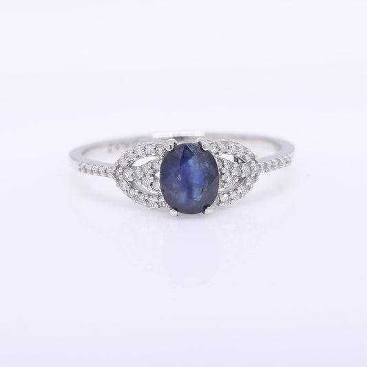 1.34 Ct Oval Mixed Cut Natural Sapphire 950 Platinum Ring