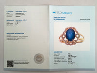 2.93 Ct Oval Mixed Cut Natural Sapphire 14K Gold Ring