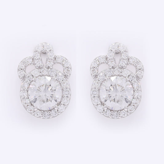 2.98 Carats Lab Grown Diamond 14K Gold Earrings