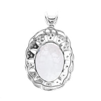 5.42 Ct Oval Mixed Cut Natural Aquamarine 950 Platinum Pendant