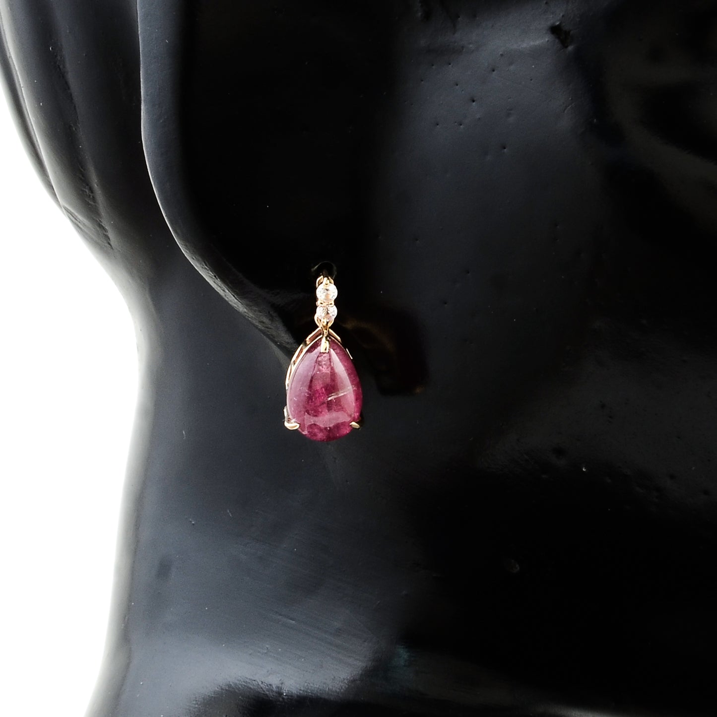 5.33 Ct Pear Tourmaline 14K Gold Earrings