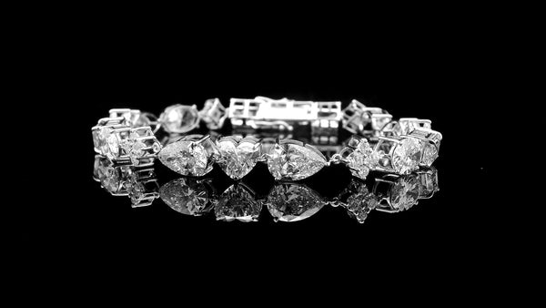 14.69 Carats Lab Grown Diamond 14K Gold Bracelet