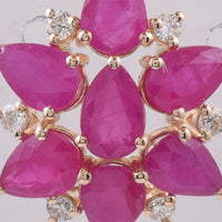 3.52 Ct Pear Natural Ruby 14K Gold Pendant