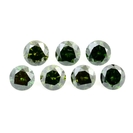 0.73 Green Diamond Round Loose Gemstone