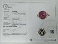 9.14 Ct Oval Cabochon Natural Corundum Ruby 14K Gold Ring