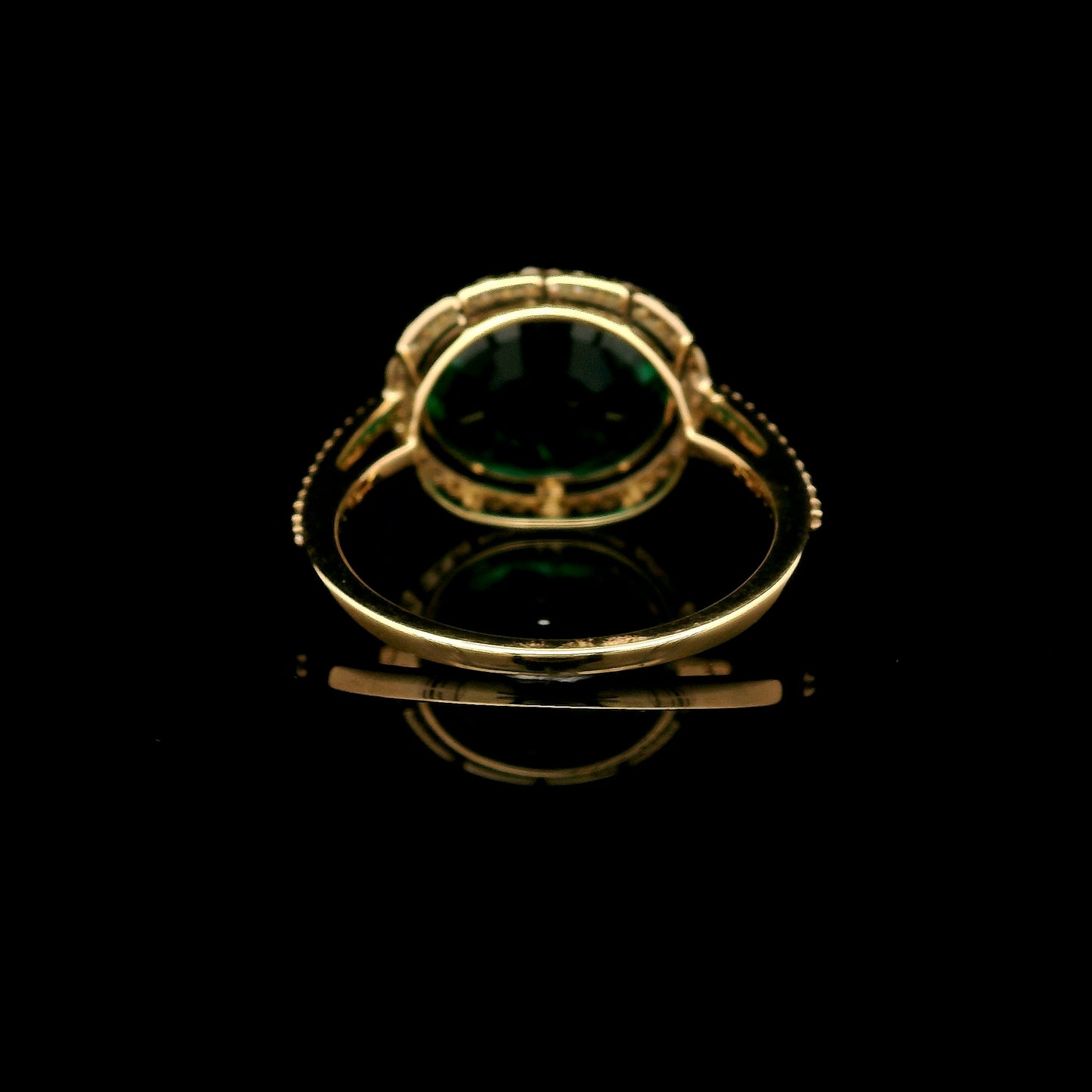 3.37 Ct Oval Mixed Cut Lab Grown Emerald 14K Gold Ring