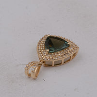 1.64 Ct Trillion Tourmaline 9K Gold Pendant