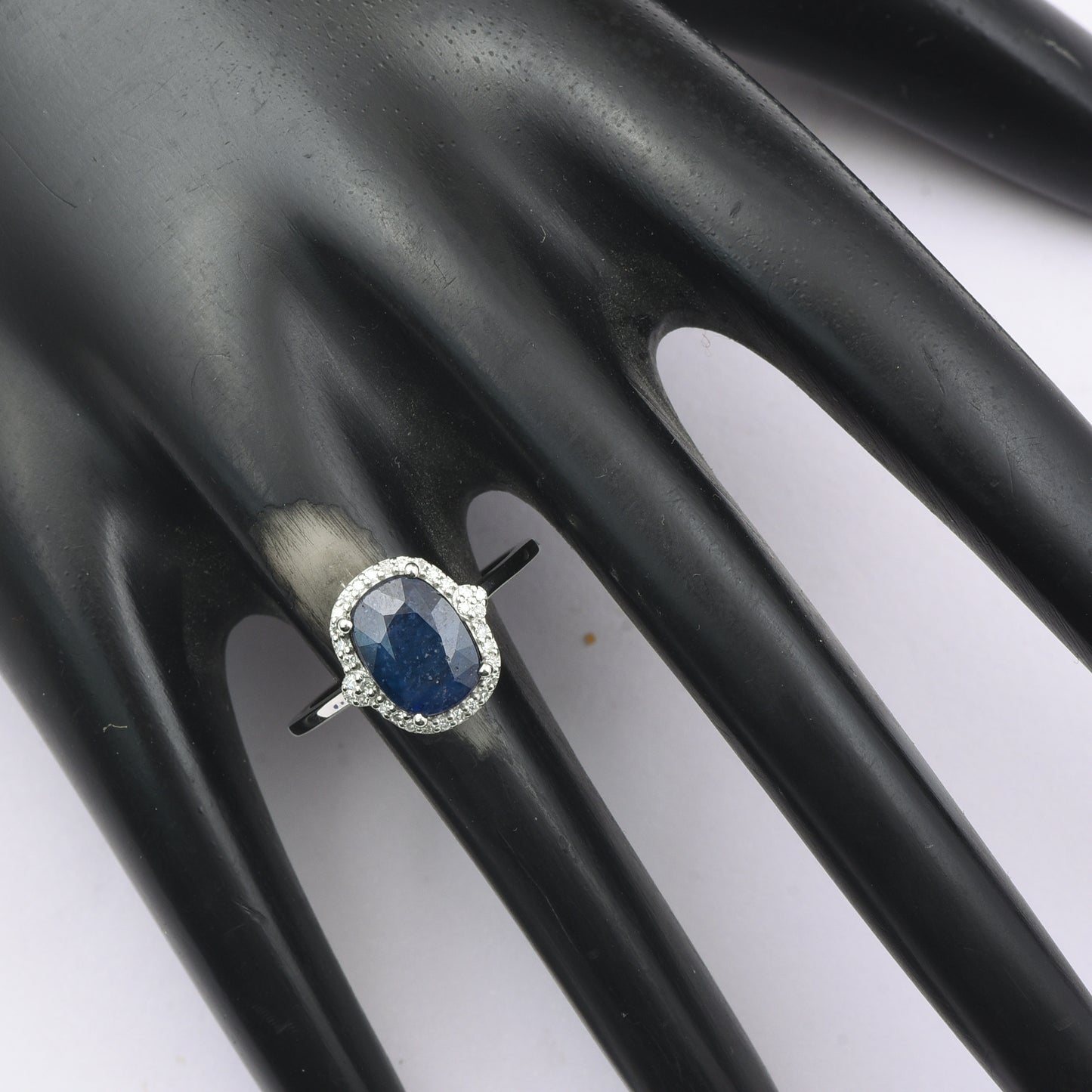 2.43 Ct Cushion Mixed Cut Natural Sapphire 950 Platinum Ring