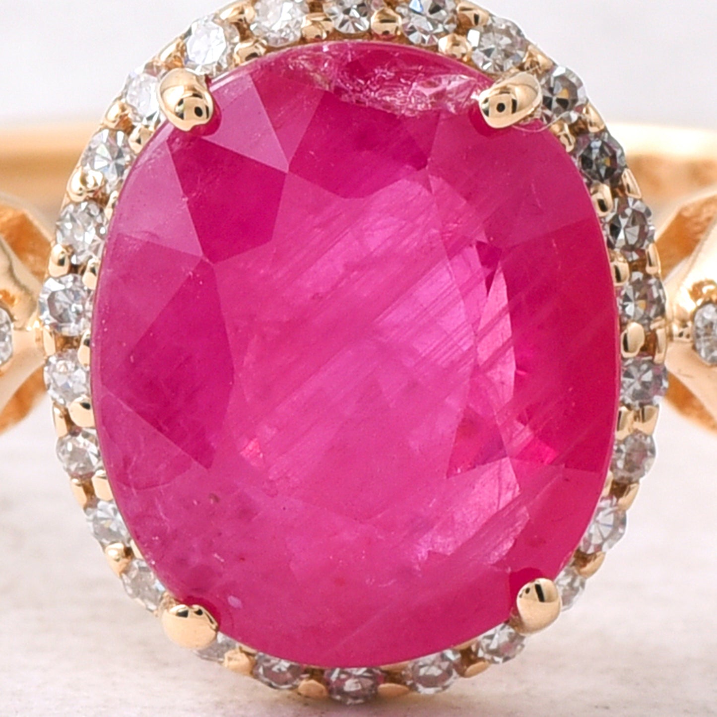 2.53 Ct Oval Mixed Cut Natural Ruby 14K Gold Ring