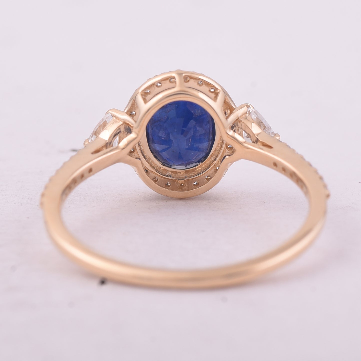 1.88 Ct Oval Mixed Cut Natural Sapphire 14K Gold Ring