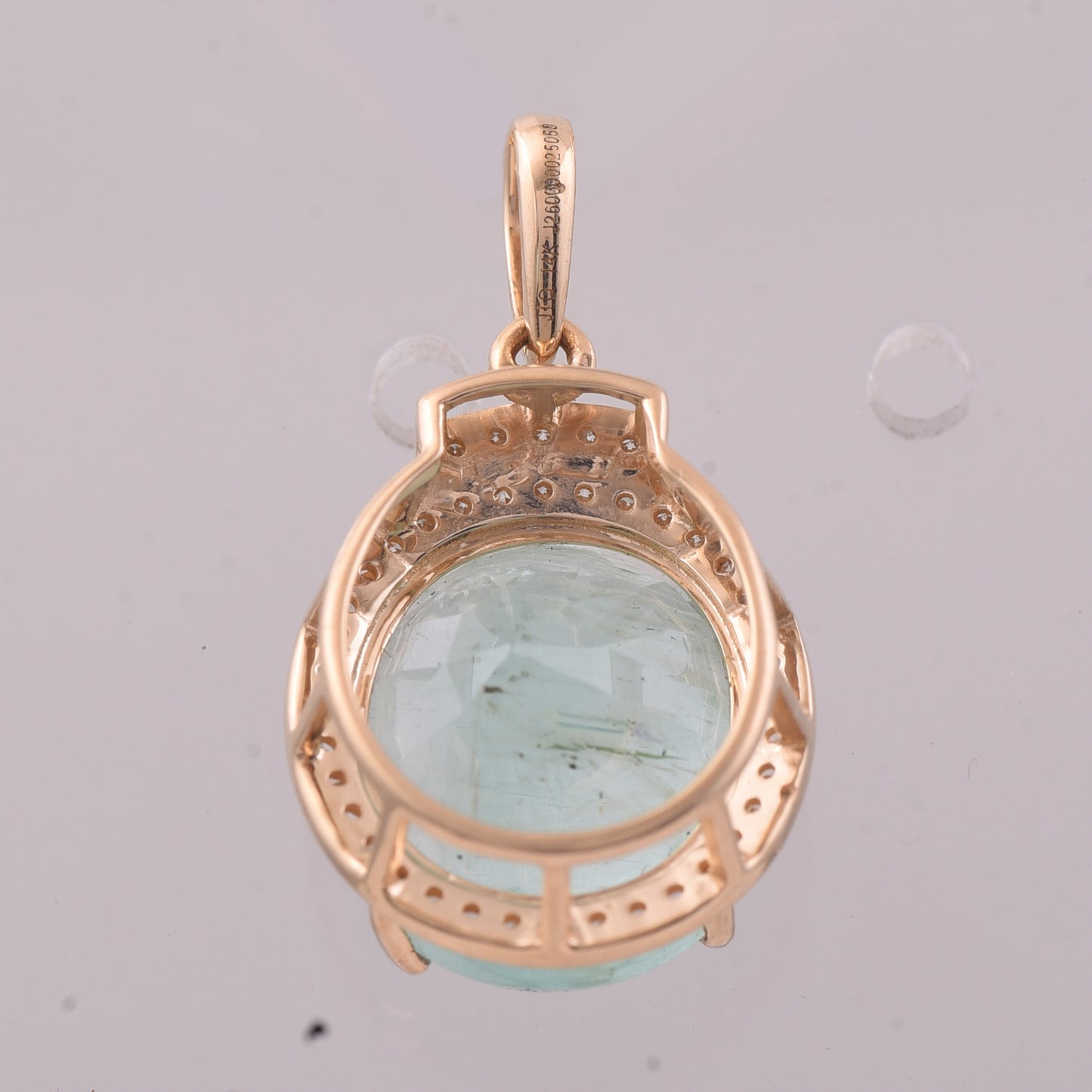 4.79 Ct Oval Mixed Cut Natural Beryl 14K Gold Pendant