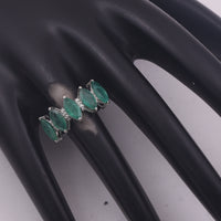 2.17 Ct Marquise Mixed Cut Natural Emerald 950 Platinum Ring