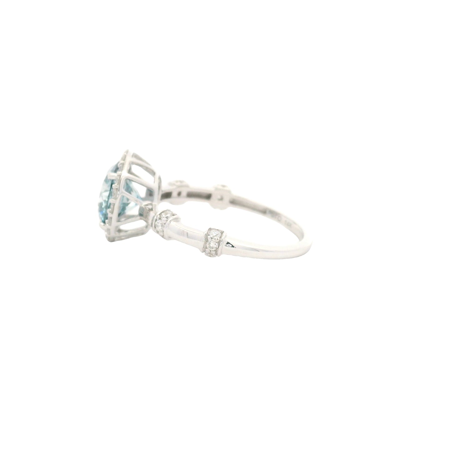 2.14 Carats Blue Lab Grown Diamond 14K Gold Ring