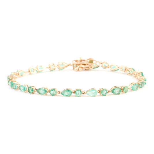4.90 Ct Emerald 14K Gold Bracelet