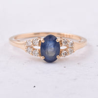 1.26 Ct Oval Natural Sapphire 14K Gold Ring