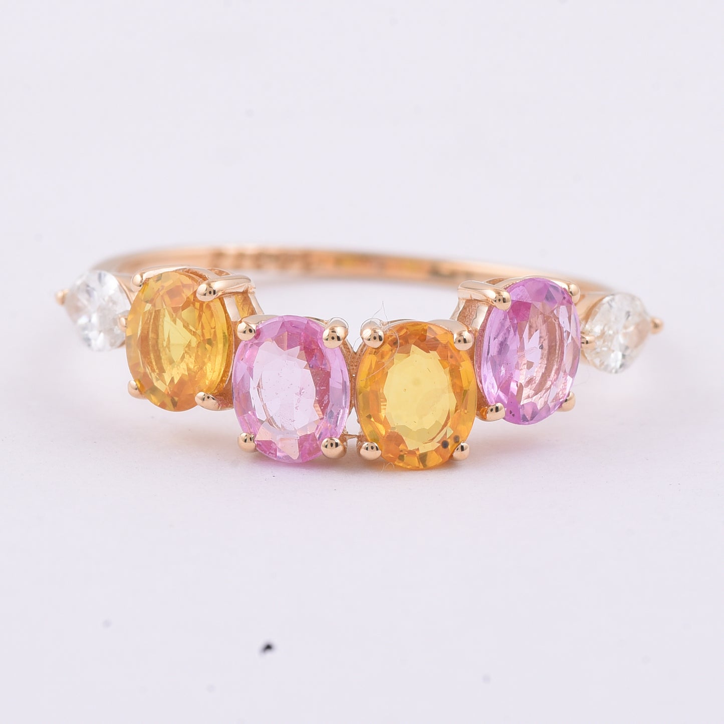1.86 Ct Oval Natural Multi-Coloured Sapphire 14K Gold Ring