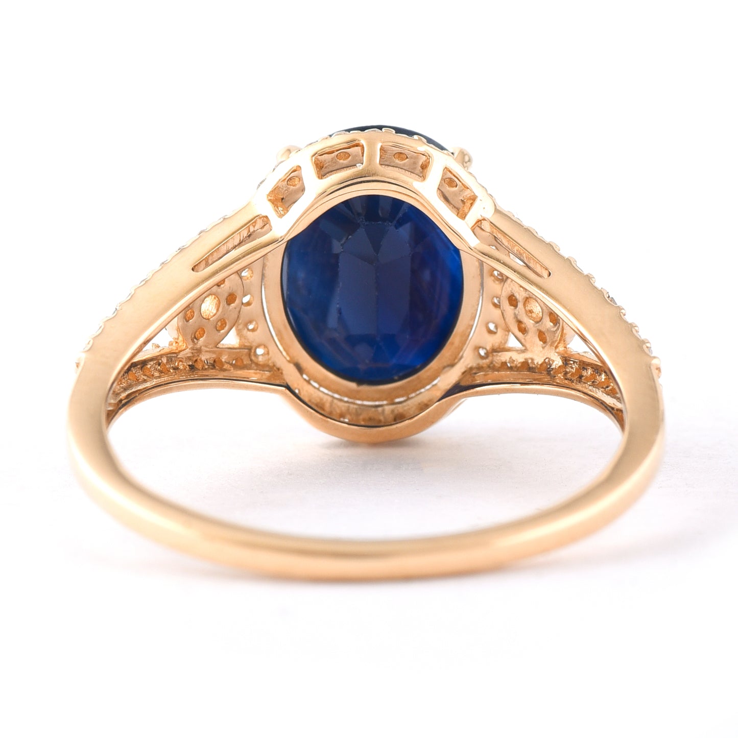 4.01 Ct Oval Mixed Cut Natural Sapphire 14K Gold Ring