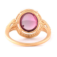 5.57 Ct Oval Cabochon Cut Natural Pink Tourmaline 14K Gold Ring