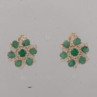 2.71 Ct Round Emerald 14K Gold Earrings
