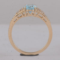 1.75 Ct Oval Blue Topaz 9K Gold Ring