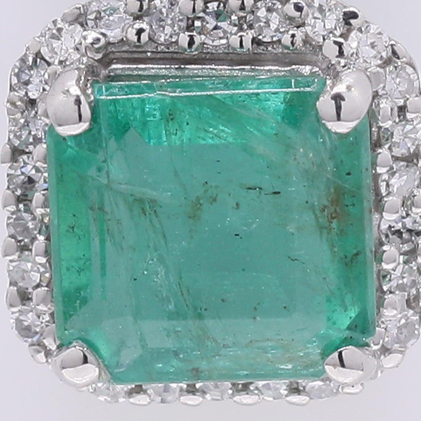 1.33 Ct Octagon Step Cut Natural Emerald 950 Platinum Pendant