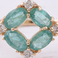 1.01 Ct Oval Natural Emerald 14K Gold Ring