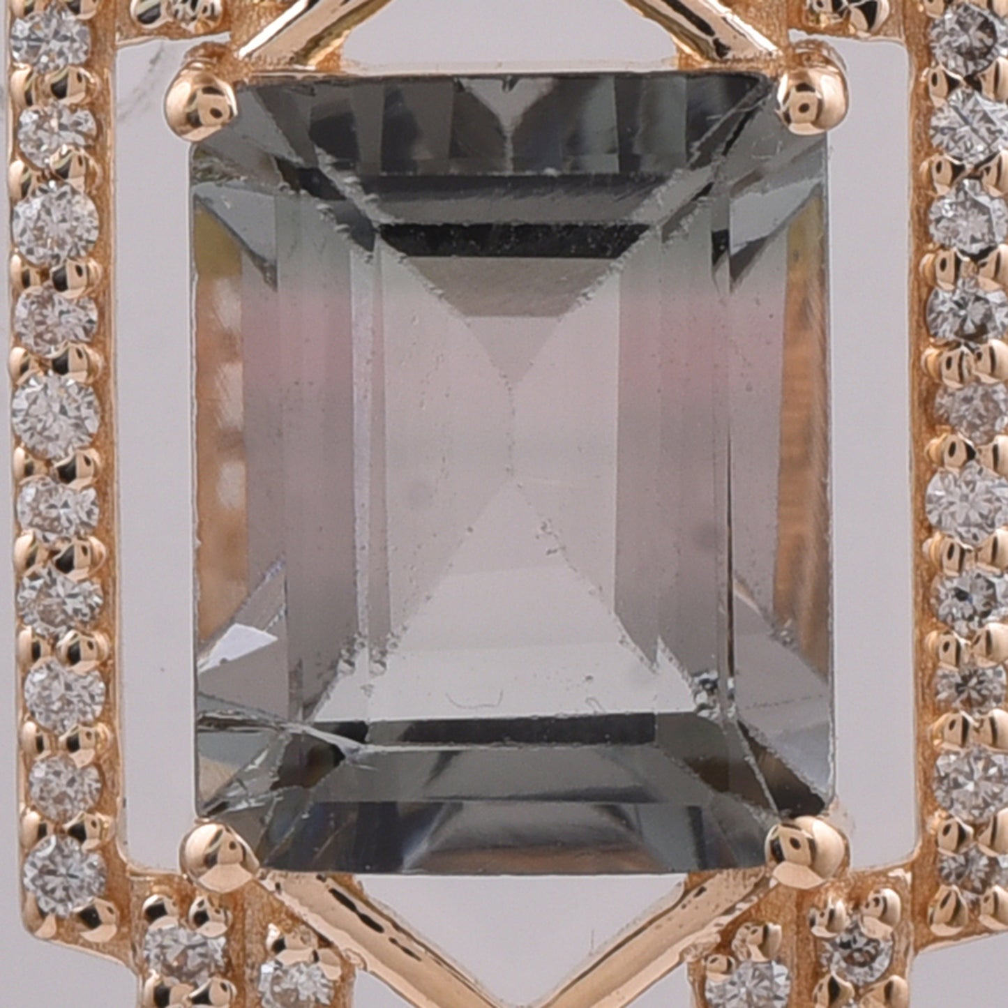 2.40 Ct Octagon Step Cut Natural Tourmaline 14K Gold Pendant
