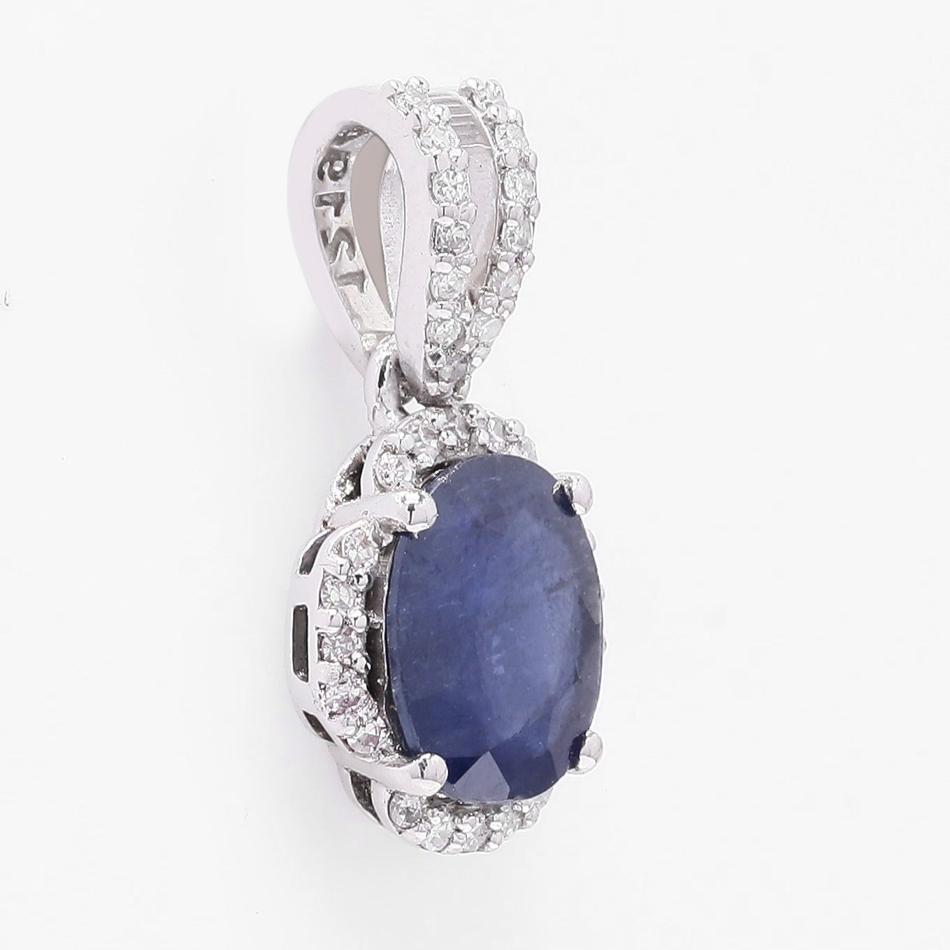 1.17 Ct Oval Mixed Cut Natural Sapphire 950 Platinum Pendant