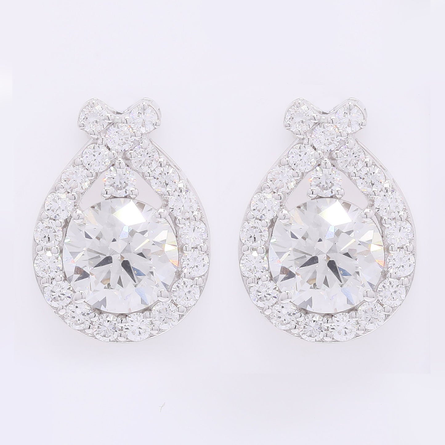 4.07 Carats Lab Grown Diamond 14K Gold Earrings