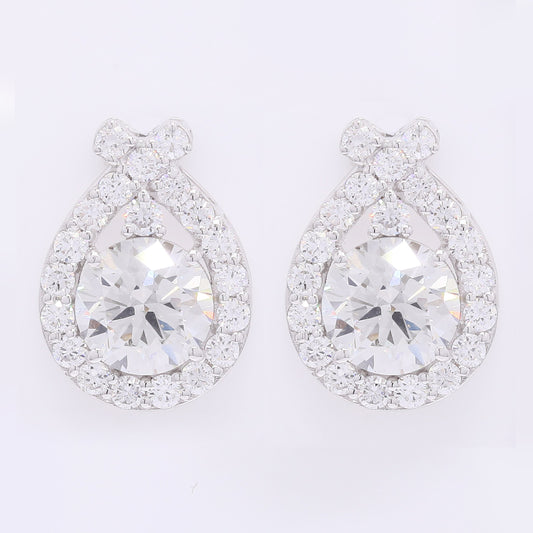 4.07 Carats Lab Grown Diamond 14K Gold Earrings